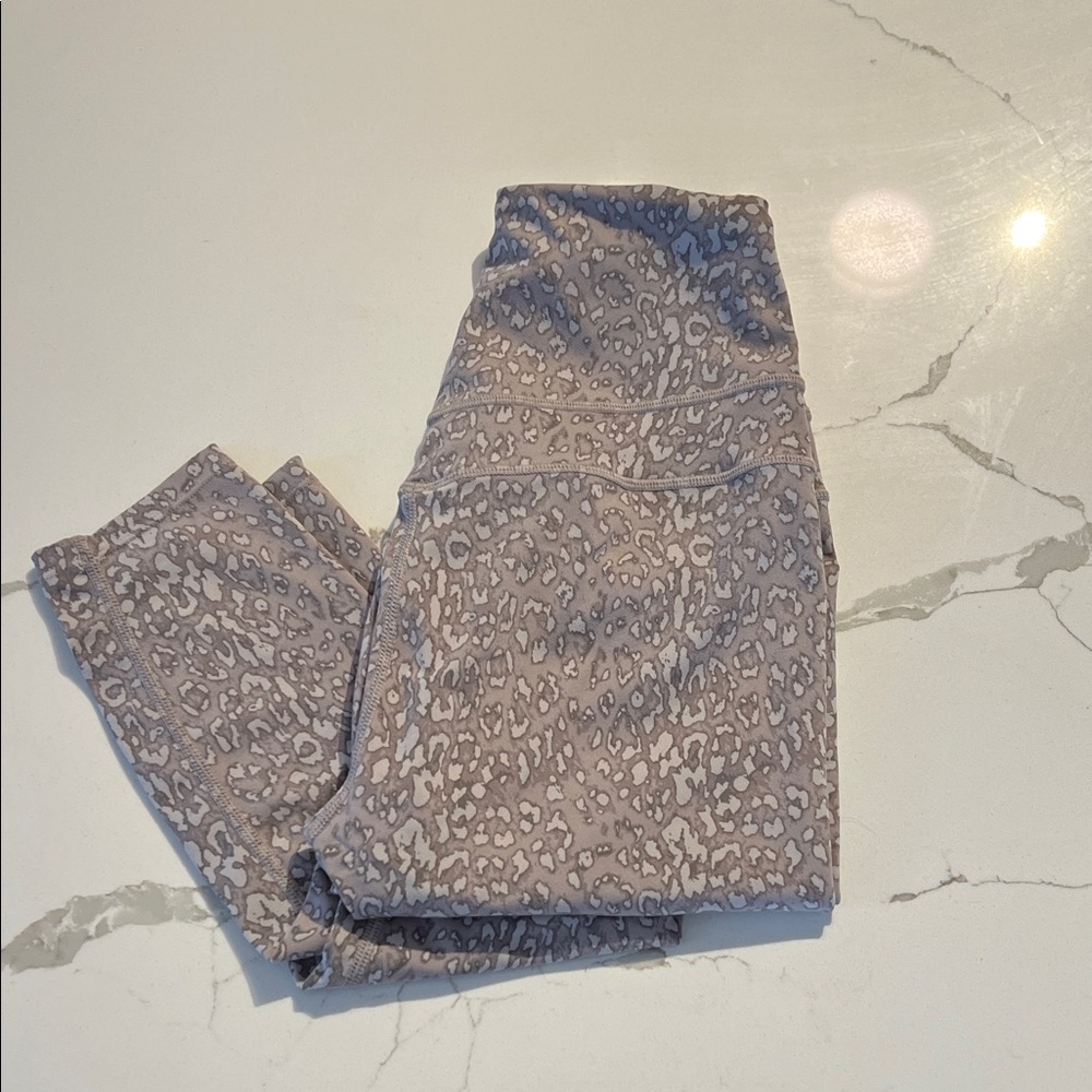 Varley Gray Leopard Print Leggings